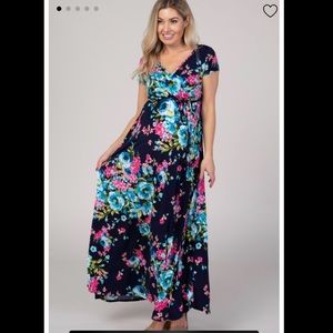 Maternity nursing maxi dress
